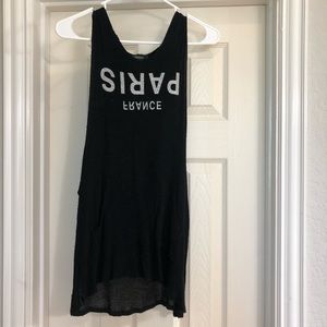 Black Paris France tank top
